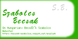 szabolcs becsak business card